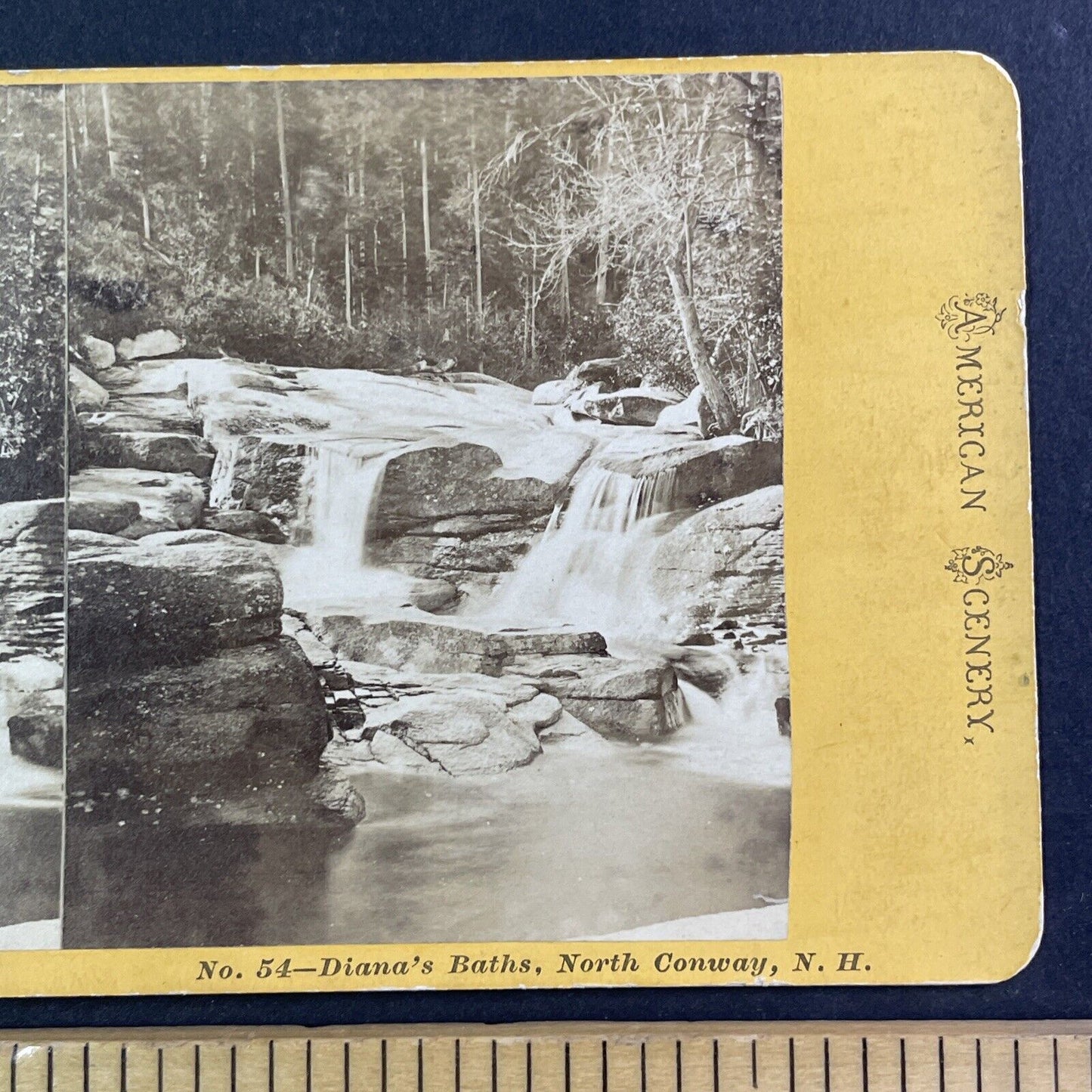 Diana's Baths North Conway New Hampshire Stereoview N.W. Pease c1870s Y877