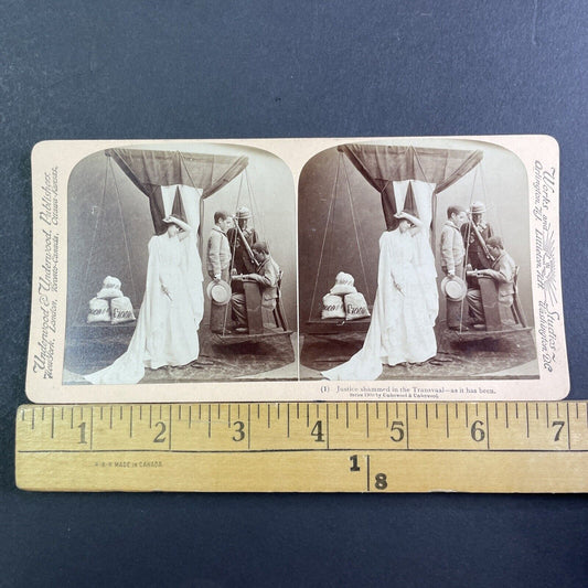 The Scales Of Justice Stereoview Money and Law Scale Antique c1900 X3260