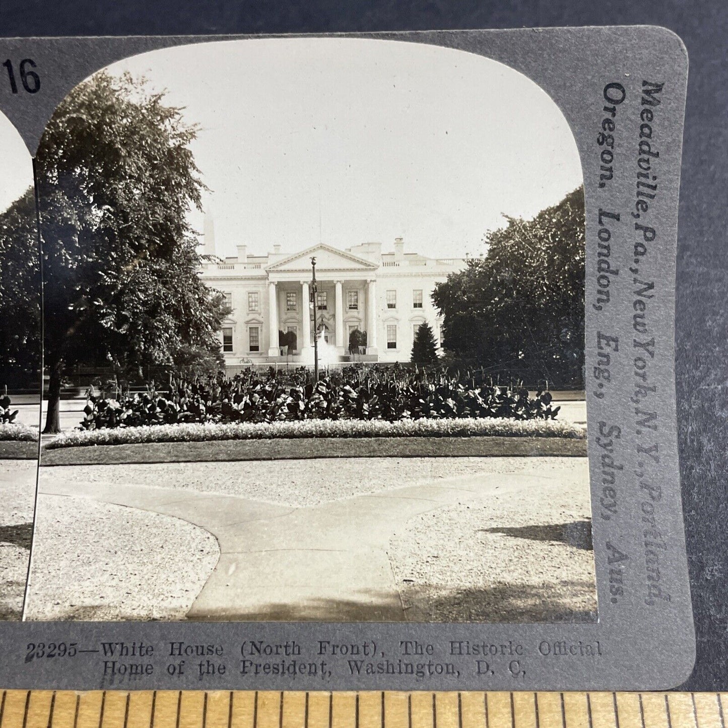 Antique 1910s The White House Washington DC USA Stereoview Photo Card P4828