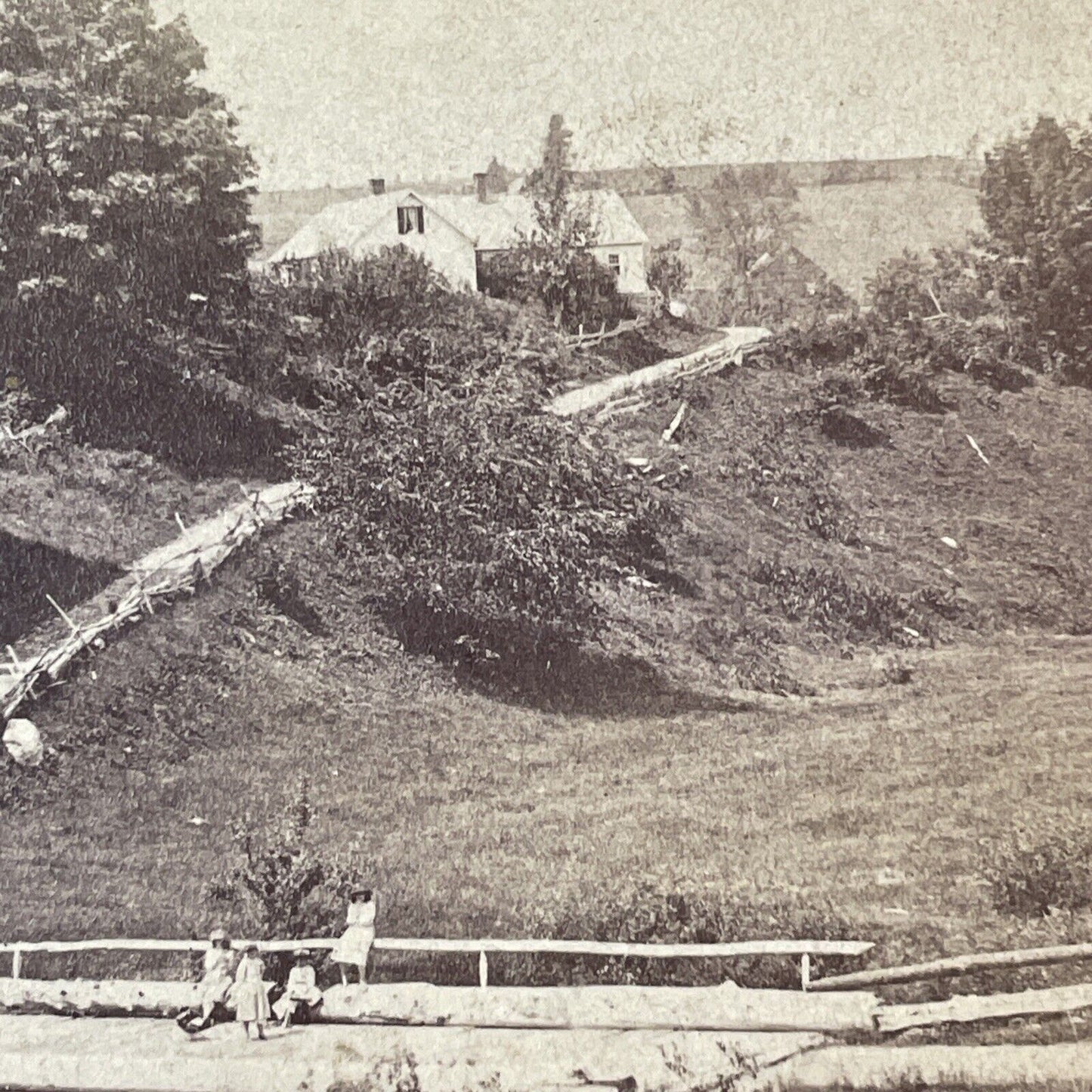 Meriden New Hampshire Stereoview Plainfield Photo Card Antique c1870 X904