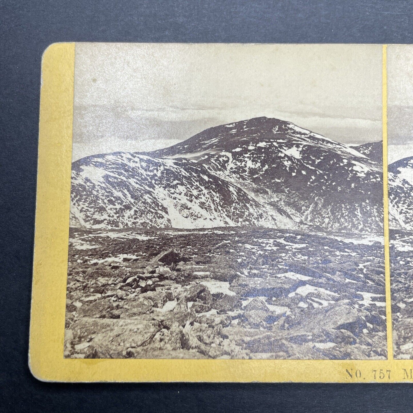 Antique 1870s First Photos Peak Of Mount Washington Stereoview Photo Card P1119