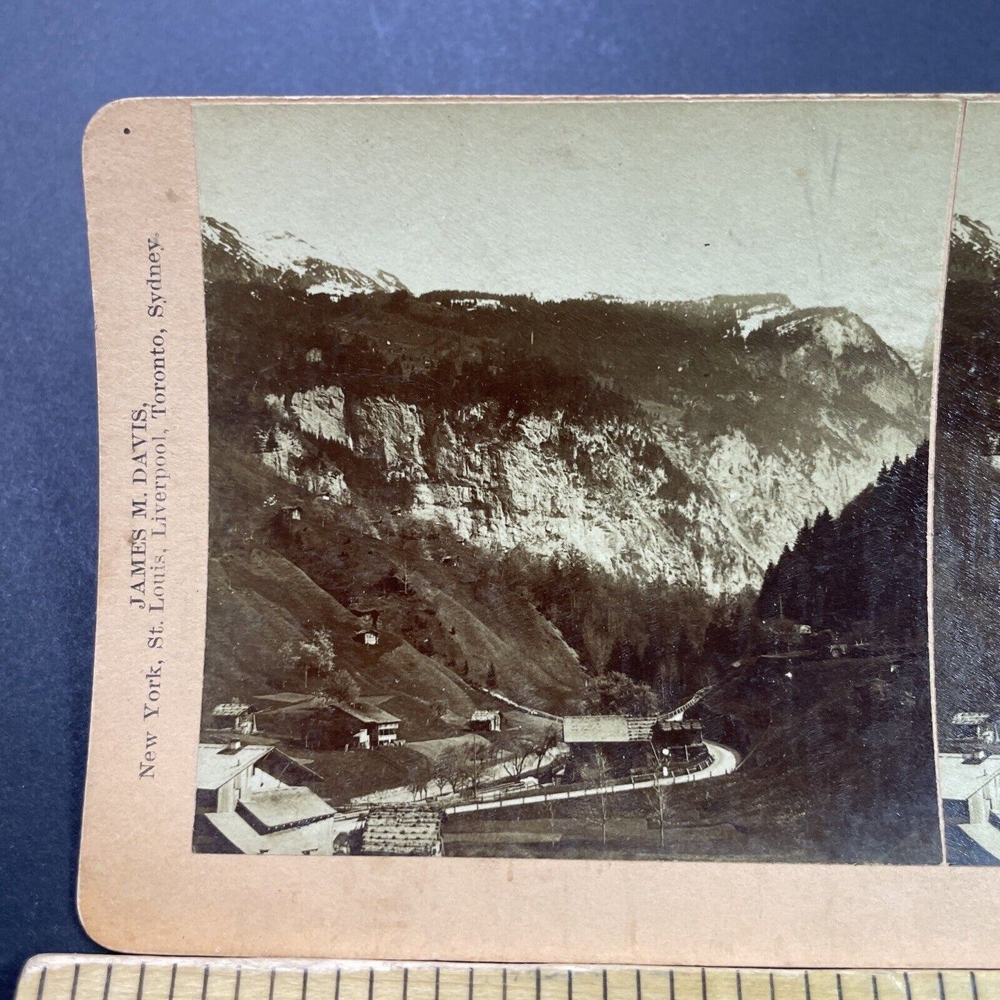 Antique 1885 Jungfrau Mountain Switzerland Swiss Alp Stereoview Photo Card P3933