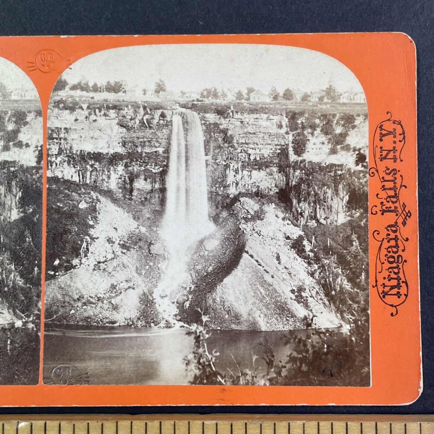 Niagara Bridal Falls before the Power Plant Stereoview Antique c1870s Y2244