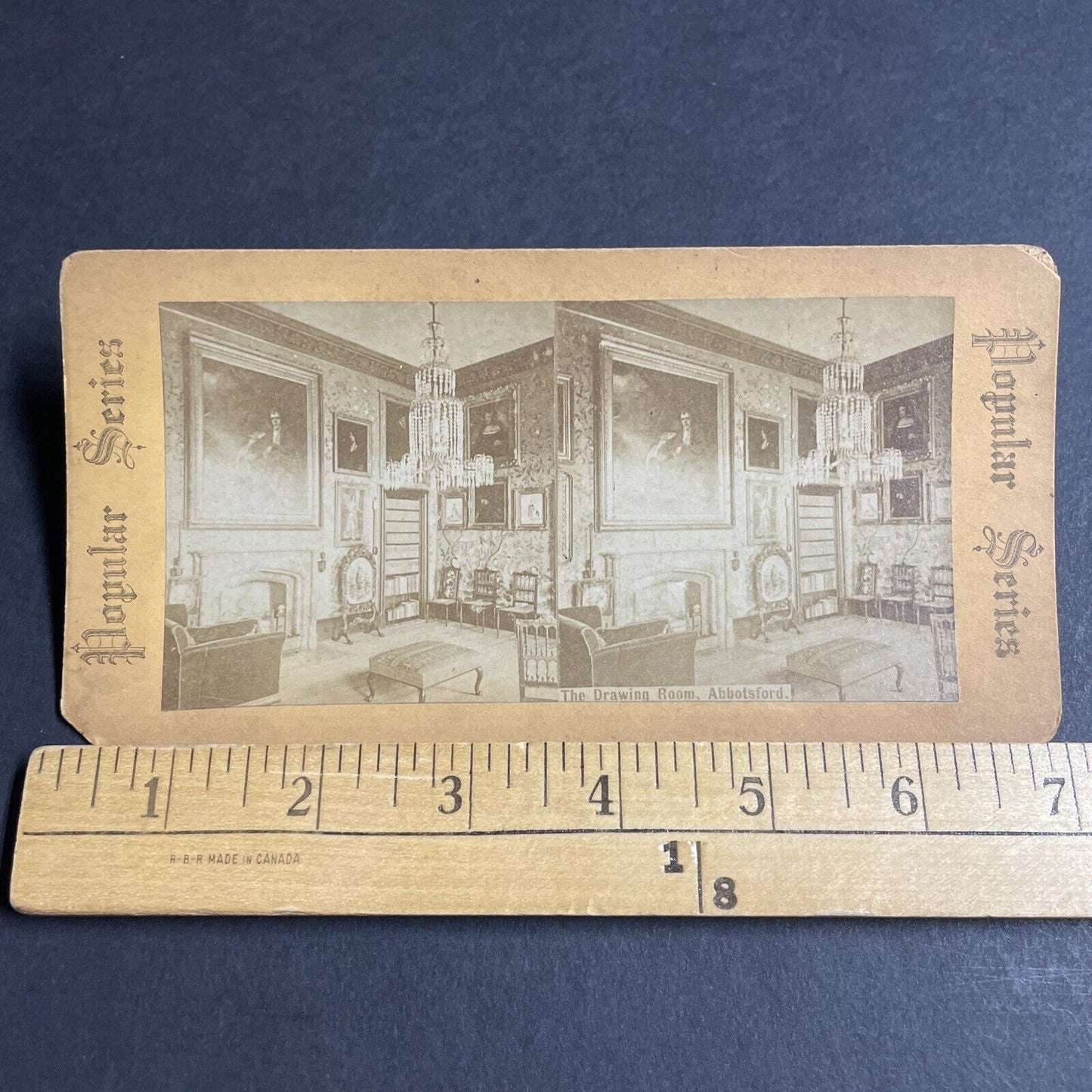 Antique 1870s Abbottsford House Melrose Scotland Stereoview Photo Card P4572