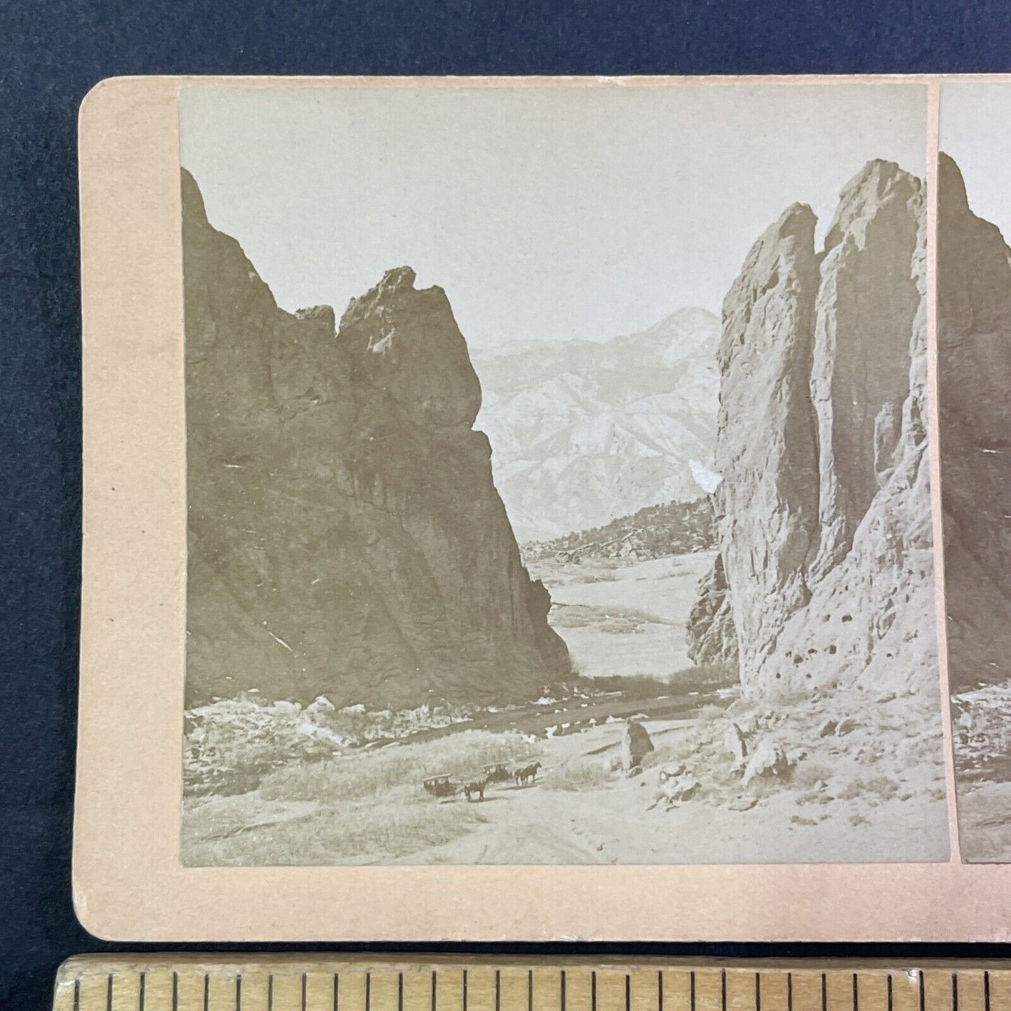 Garden Of The Gods Gateway Colorado Stereoview BW Kilburn Antique c1885 X3653