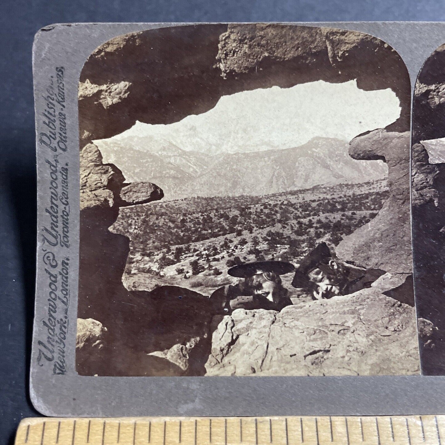 Antique 1901 Pikes Peak Garden Of Gods Colorado Stereoview Photo Card P5215