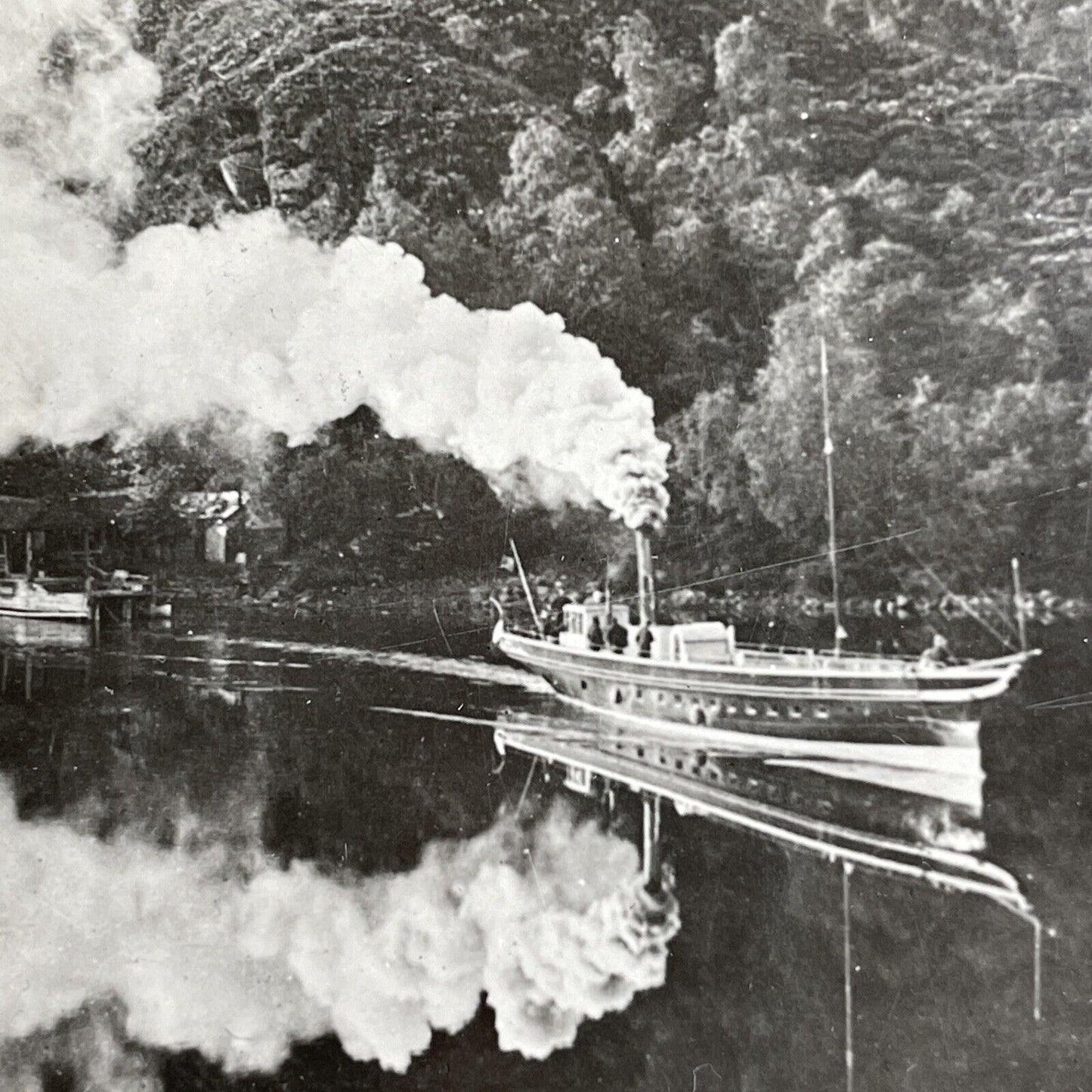 Antique 1908 Loch Katrine Passenger Steamship Stereoview Photo Card P943