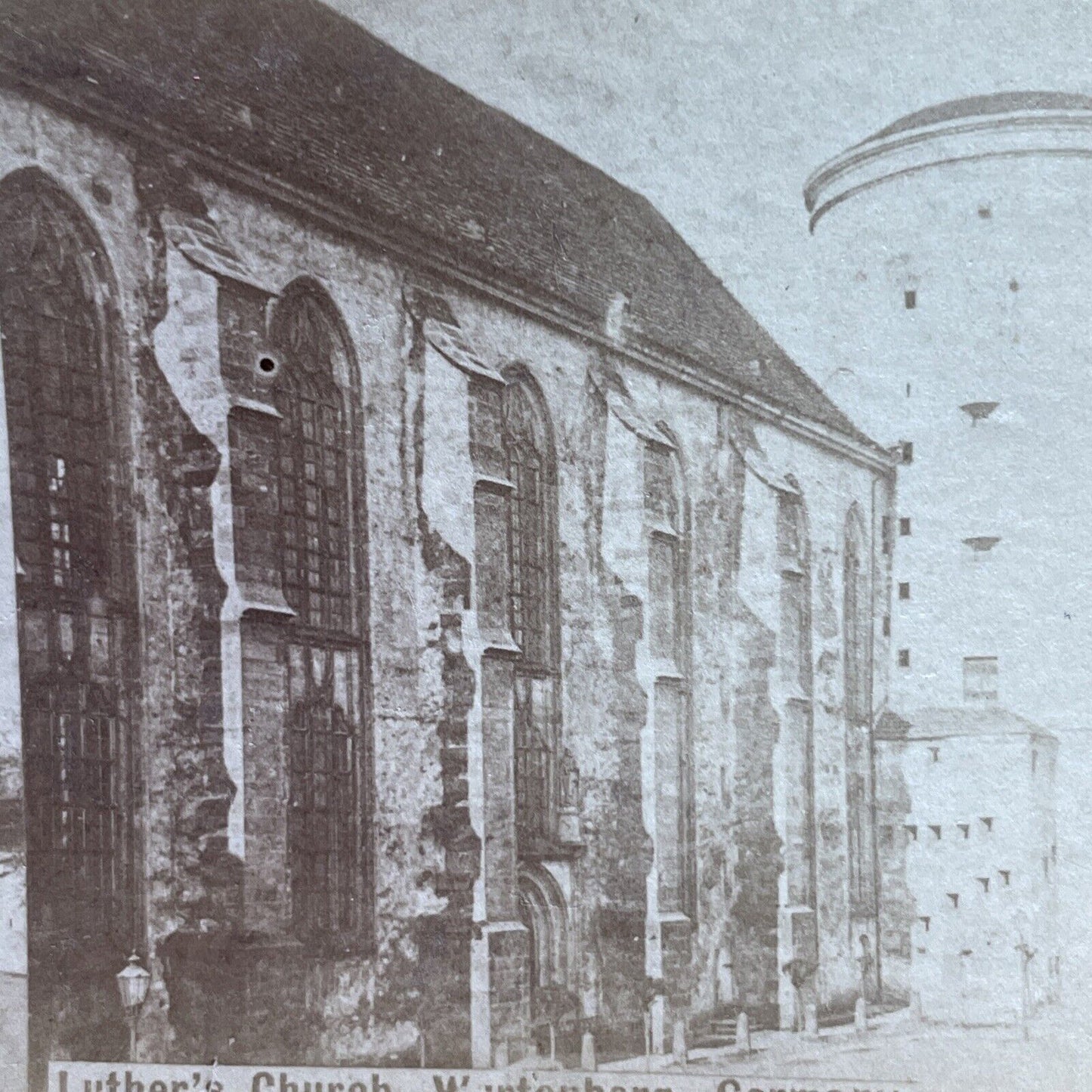 Antique 1860s All Saints Luther Lutheran Church Stereoview Photo Card P2097