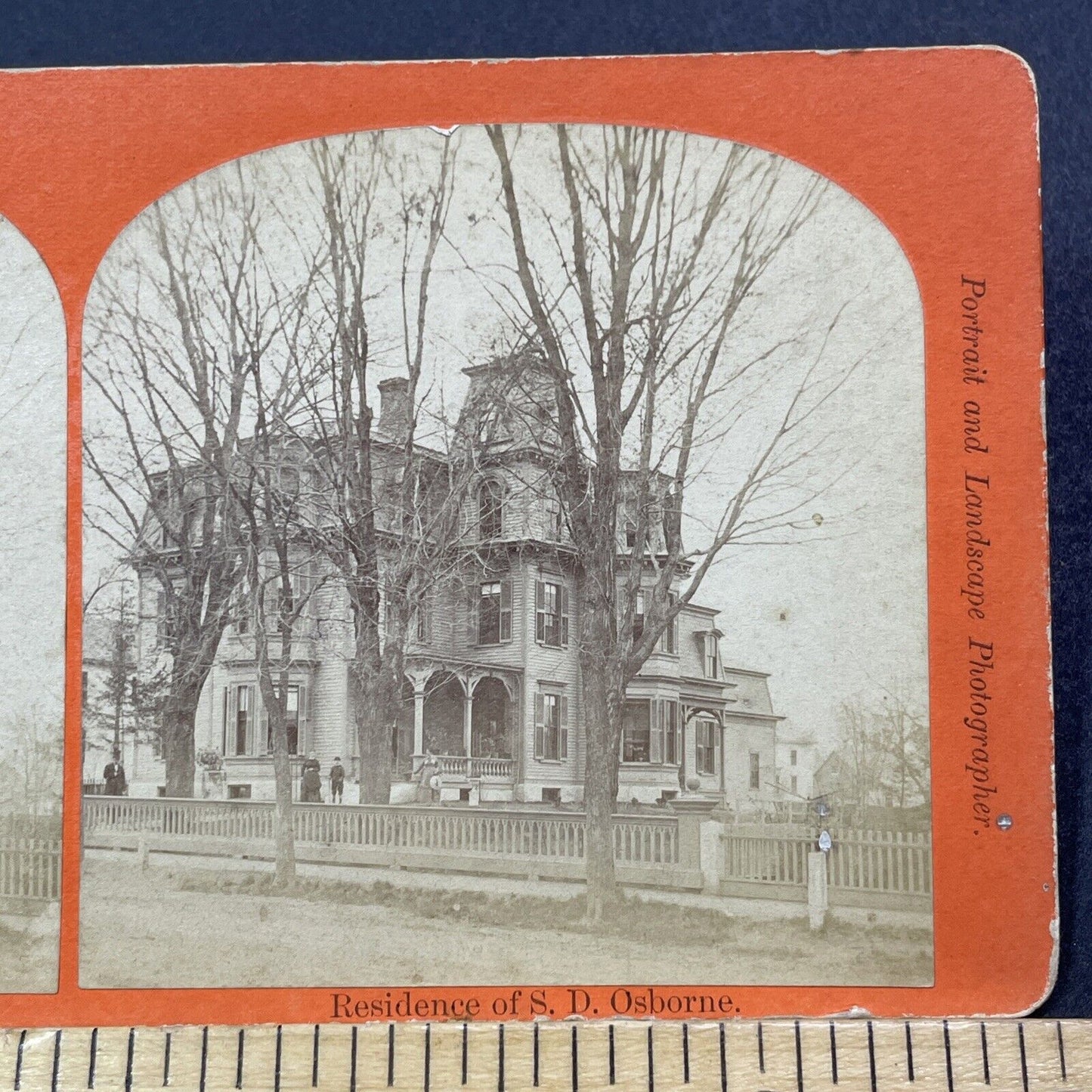 Antique 1860s Stephen Decatur Osborne House Keene NH Stereoview Photo Card V2085