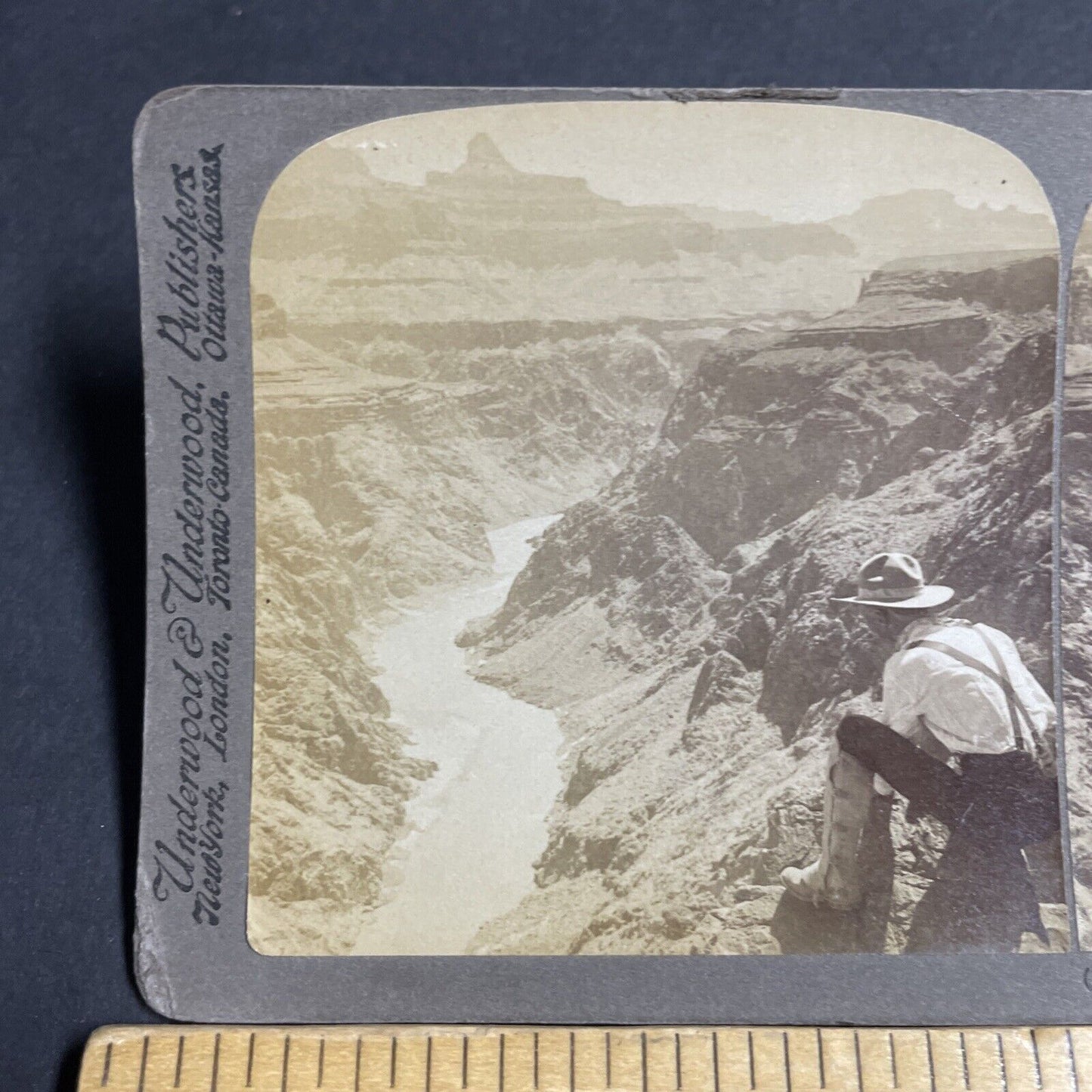 Antique 1902 The Colorado River Grand Canyon Arizona Stereoview Photo Card P4878