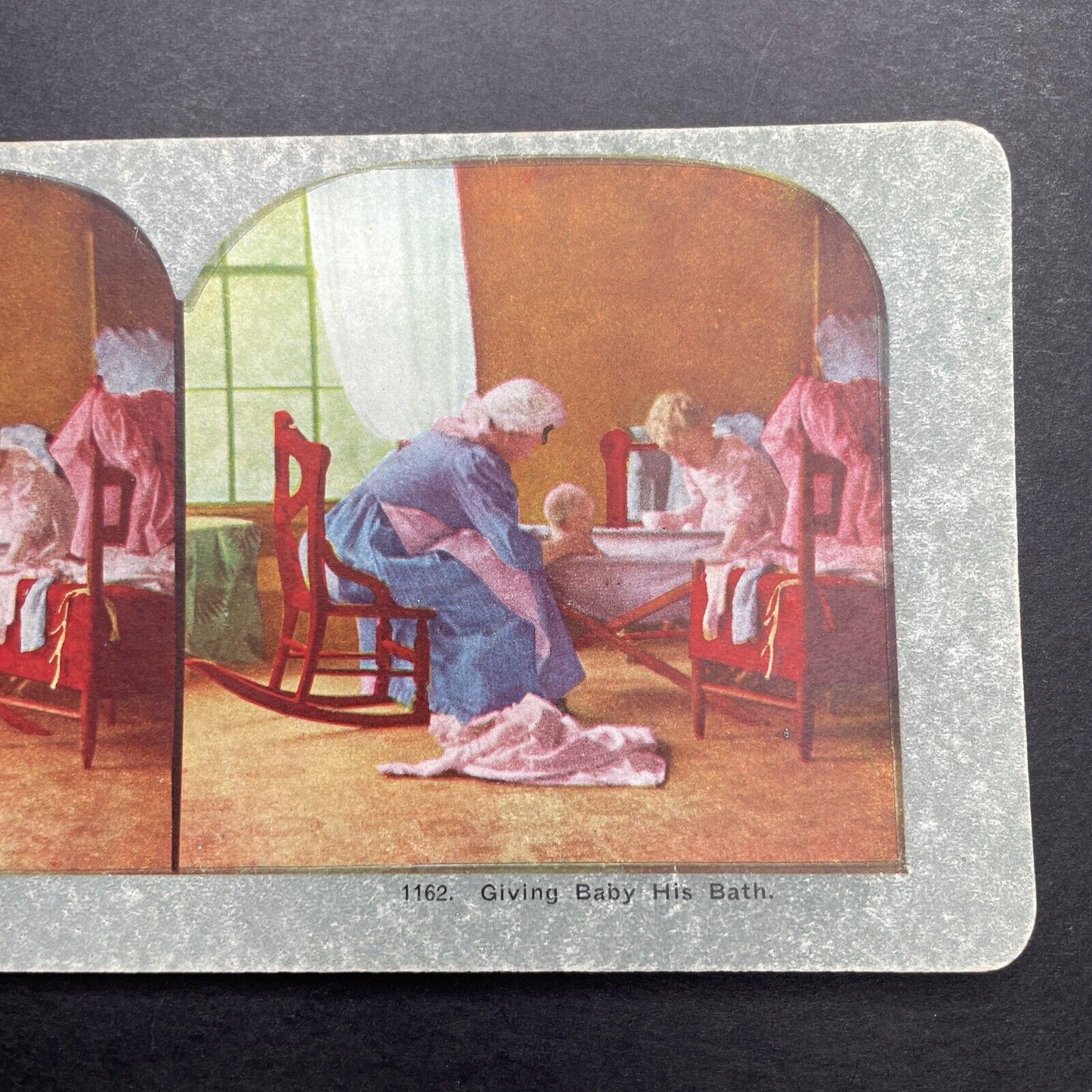 Antique 1898 A Young Mother Doing The Washing Stereoview Photo Card P580-009