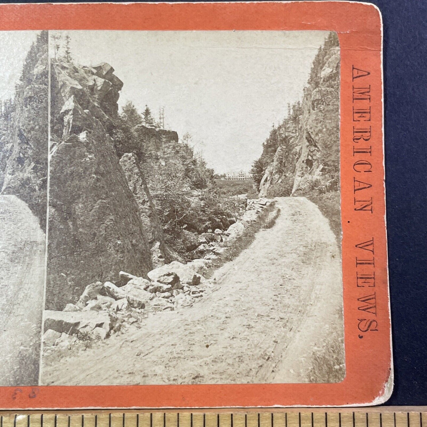 Crawford Notch Hotel House Stereoview AJ Fisher Photo Card Antique c1868 X853