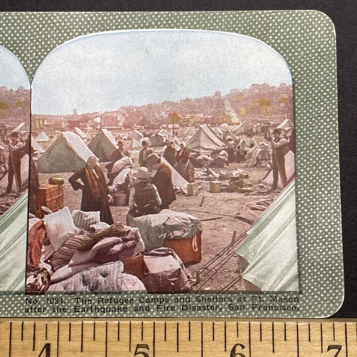 Antique 1910s San Francisco Earthquake Refugees Stereoview Photo Card 2300-33