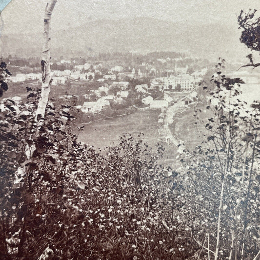 Antique 1870s Plymouth New Hampshire City View Stereoview Photo Card V1735