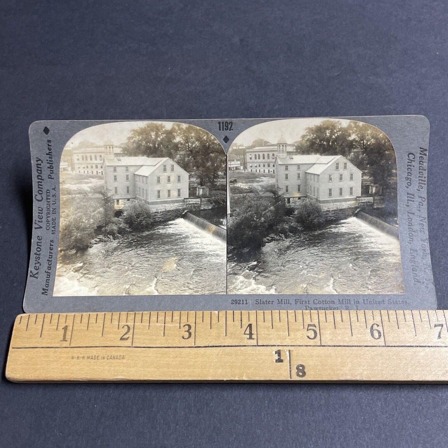 Antique 1910s Slater Cotton Mill Pawtucket RI Stereoview Photo Card P4906