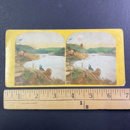 Lake Winnipesaukee Winnipiseogee New Hampshire Stereoview Antique c1870s Y872