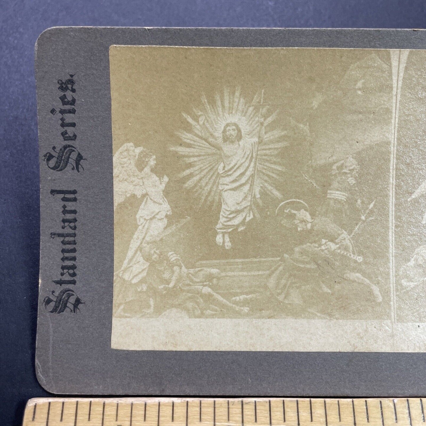 Antique 1870s Jesus Is Resurrected Risen Stereoview Photo Card P3560