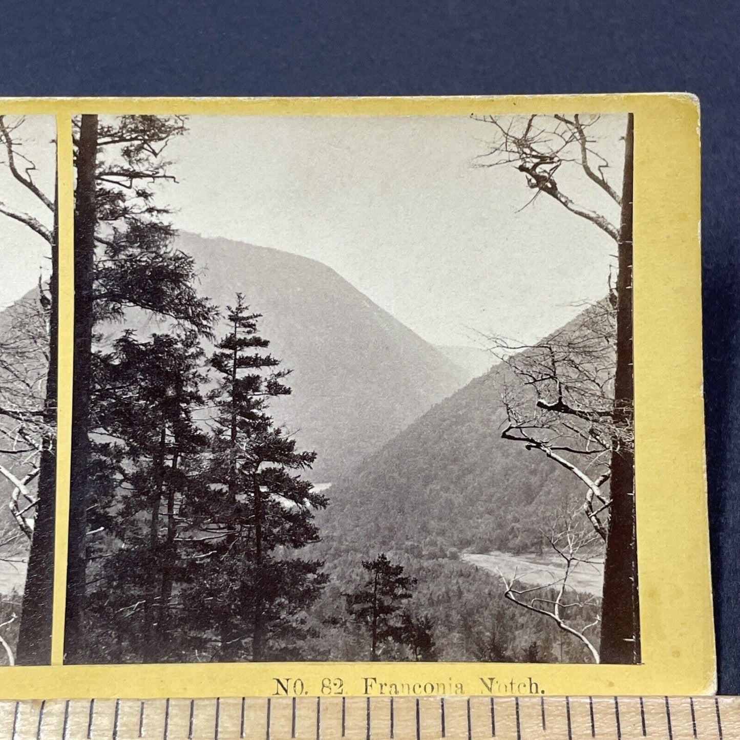 Antique 1870s Franconia Notch Mountains NH Stereoview Photo Card V1895