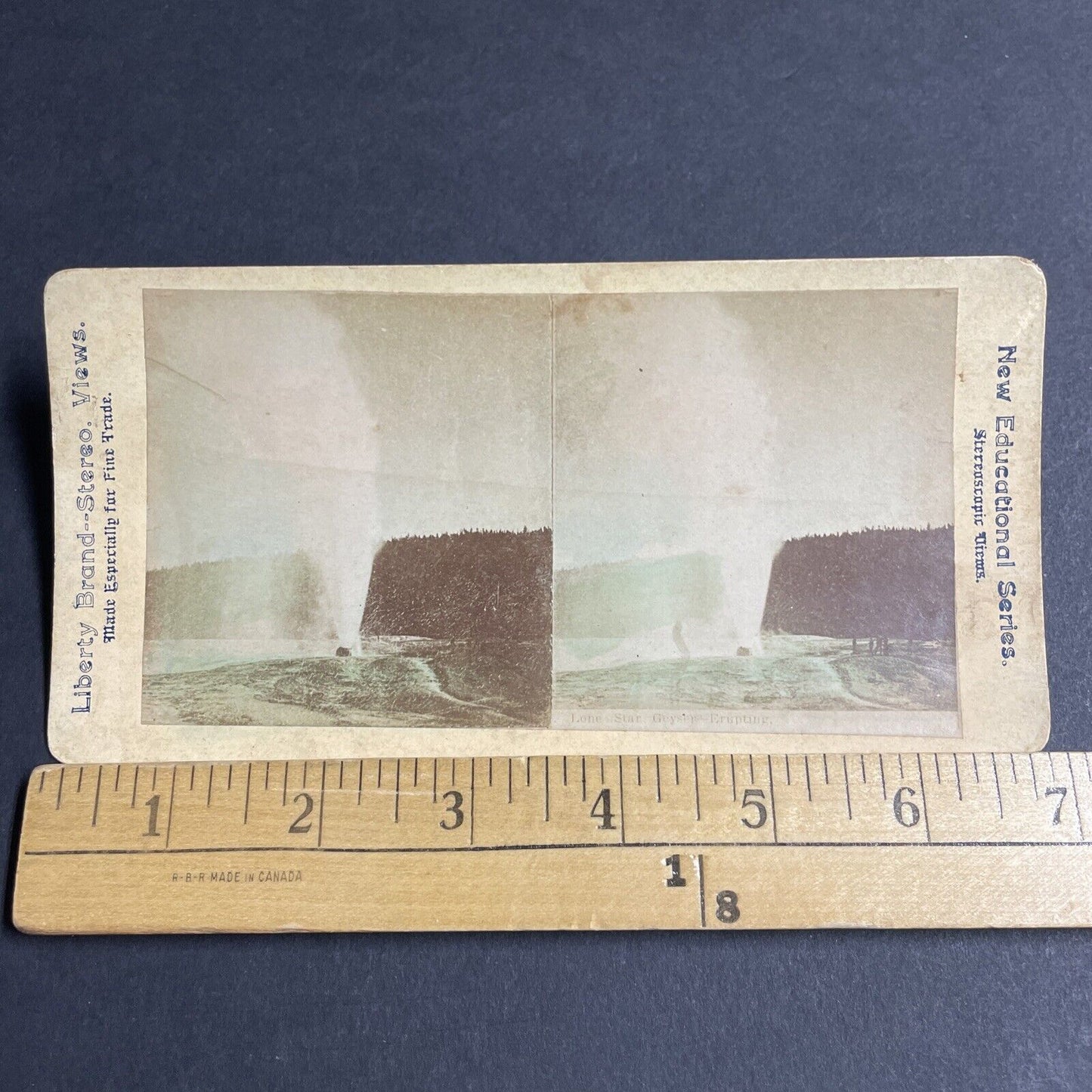 Antique 1880s Lone Star Geyser Erupts Yellowstone Stereoview Photo Card P4867