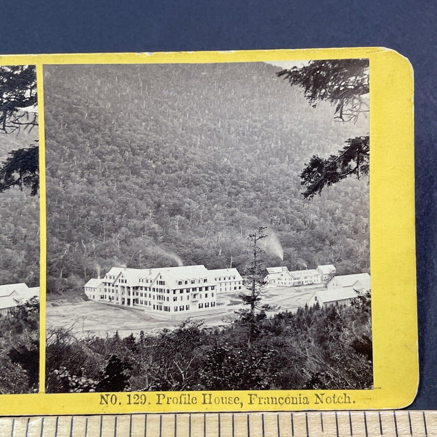 Antique 1869 The Profile House Franconia Notch NH Stereoview Photo Card V1990