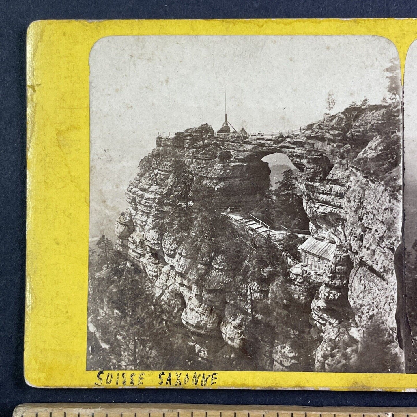 Prebischtor Mountain Czechoslovakia Stereoview Aime Civiale Antique c1855 X3290