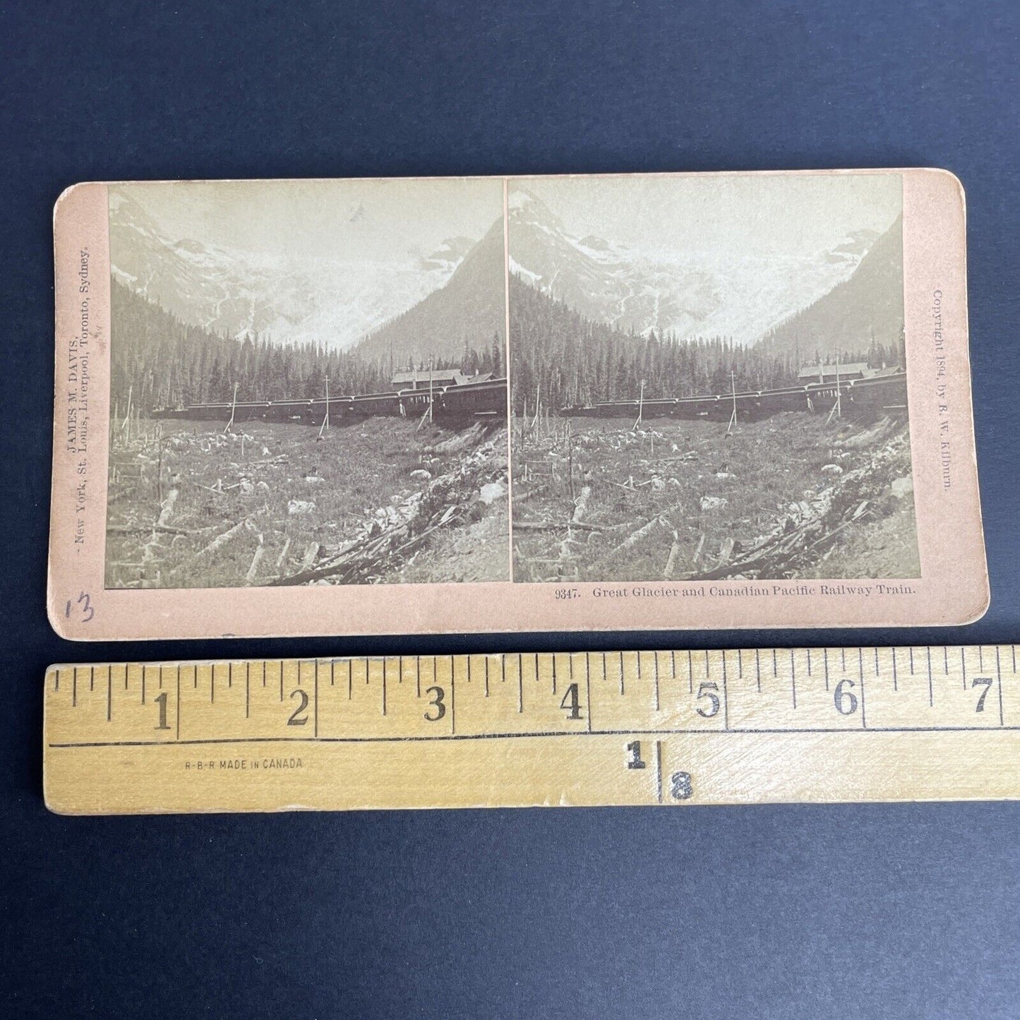 Antique 1894 Canadian Pacific Railway In BC Mountains Stereoview Photo Card P894