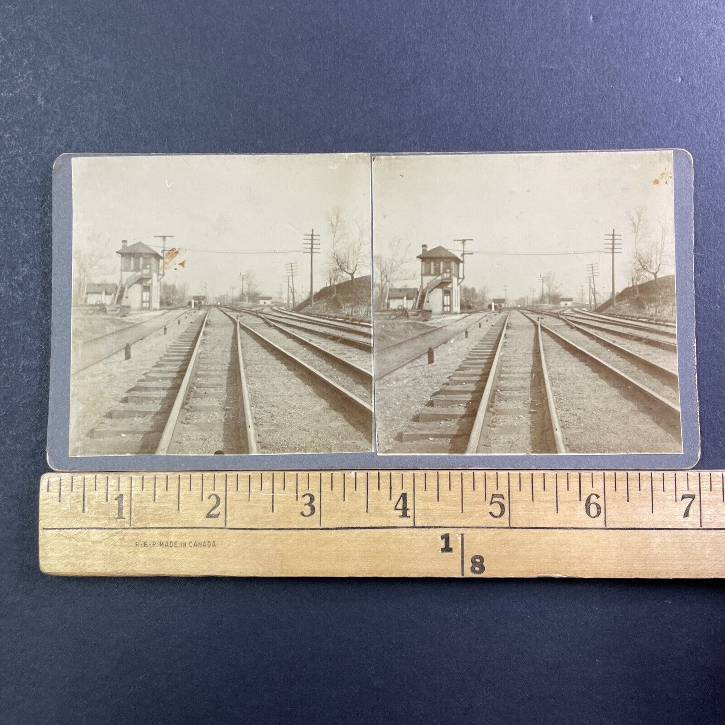 Brush Lake Ohio Station Stereoview Pennsylvania Railroad Antique c1908 X1506