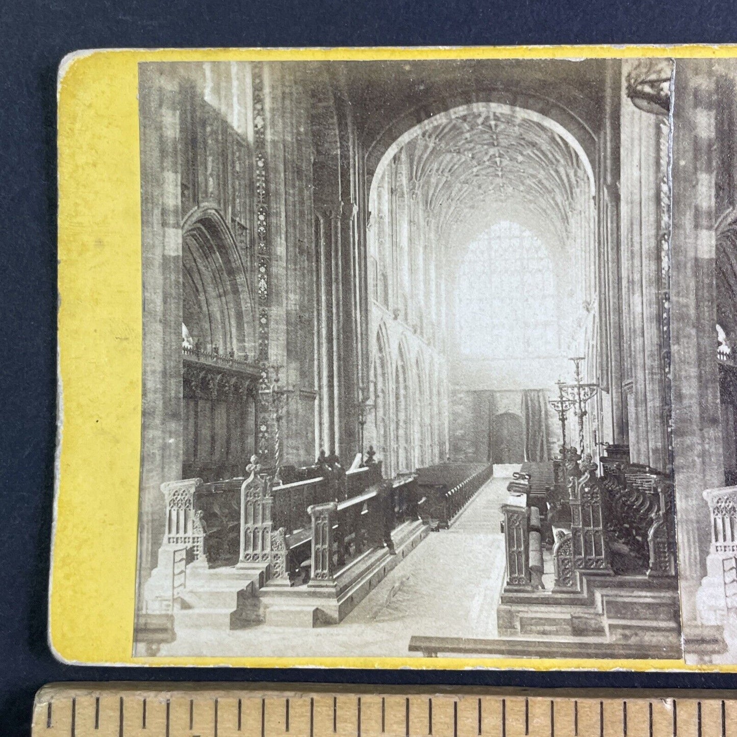 Sherborne Abbey Church England Stereoview Hills & Saunders Antique c1864 X3614