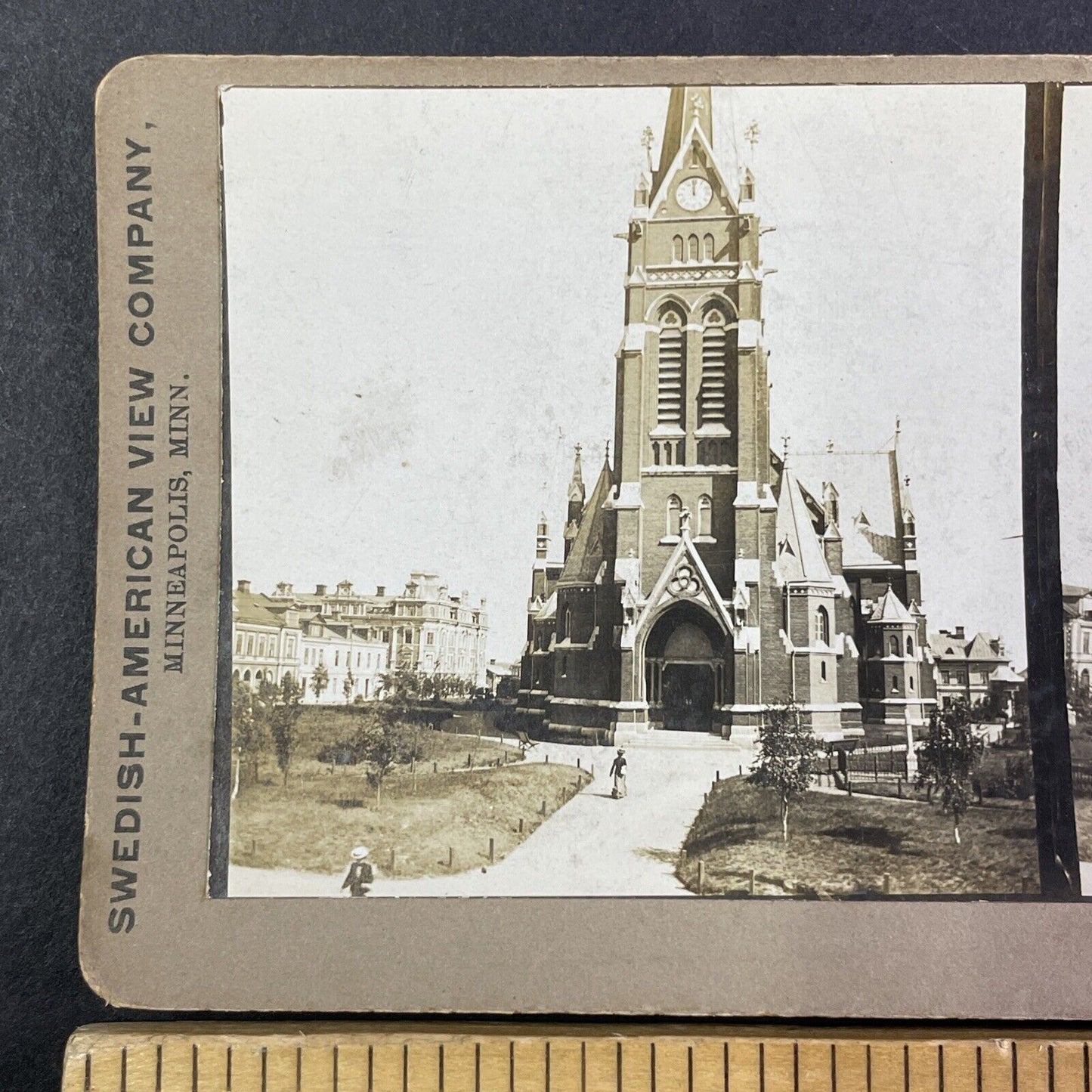 Lulea Cathedral Church Sweden Stereoview Antique c1901 Y2182