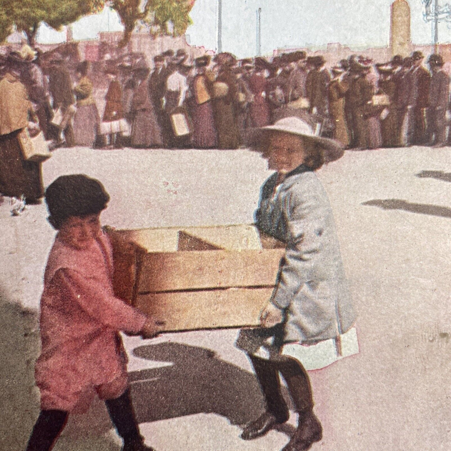 Antique 1910s San Francisco Earthquake Bread Line Stereoview Photo Card 2300-35