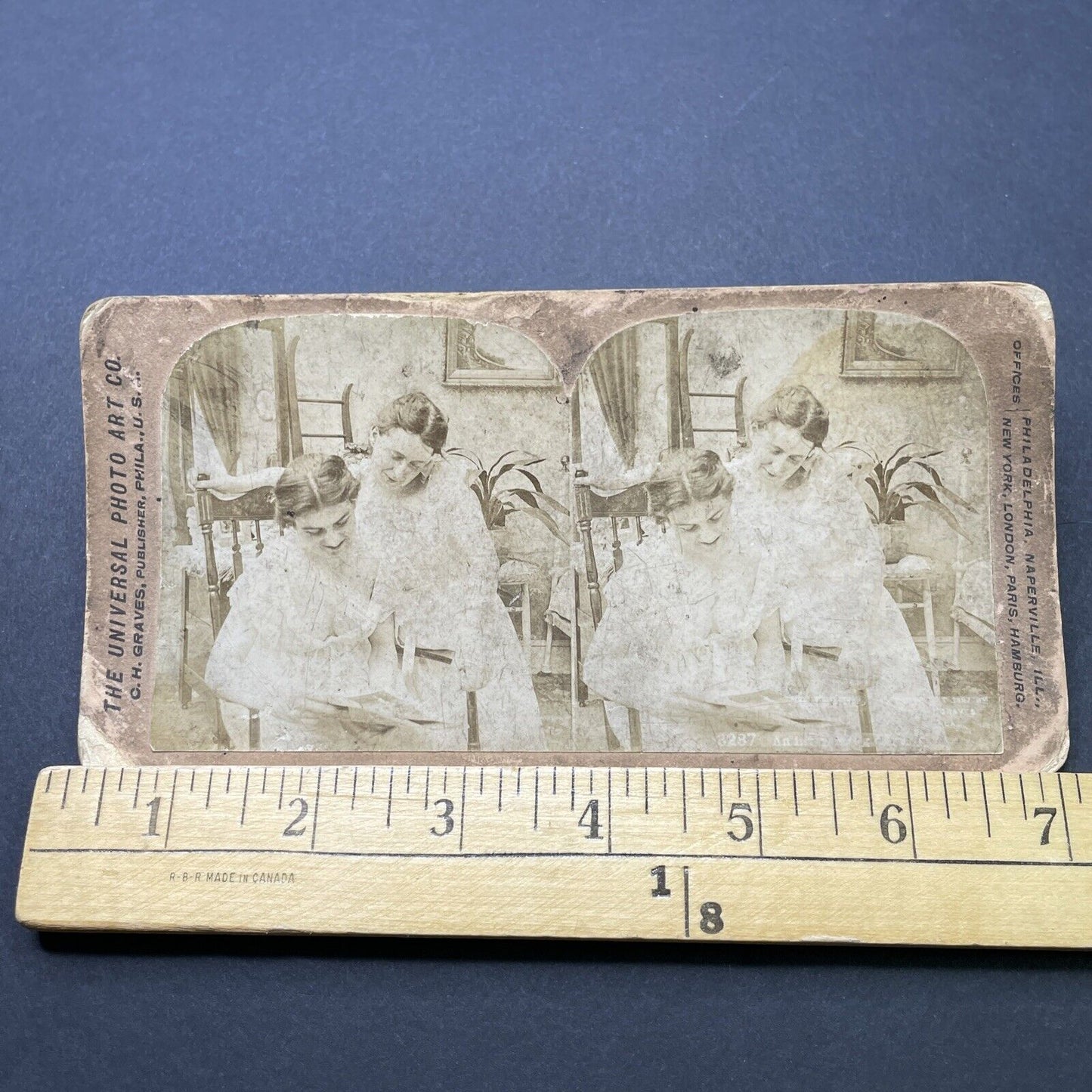 Antique 1890s Woman In Low Cut Risque Nightgown Stereoview Photo Card P2543