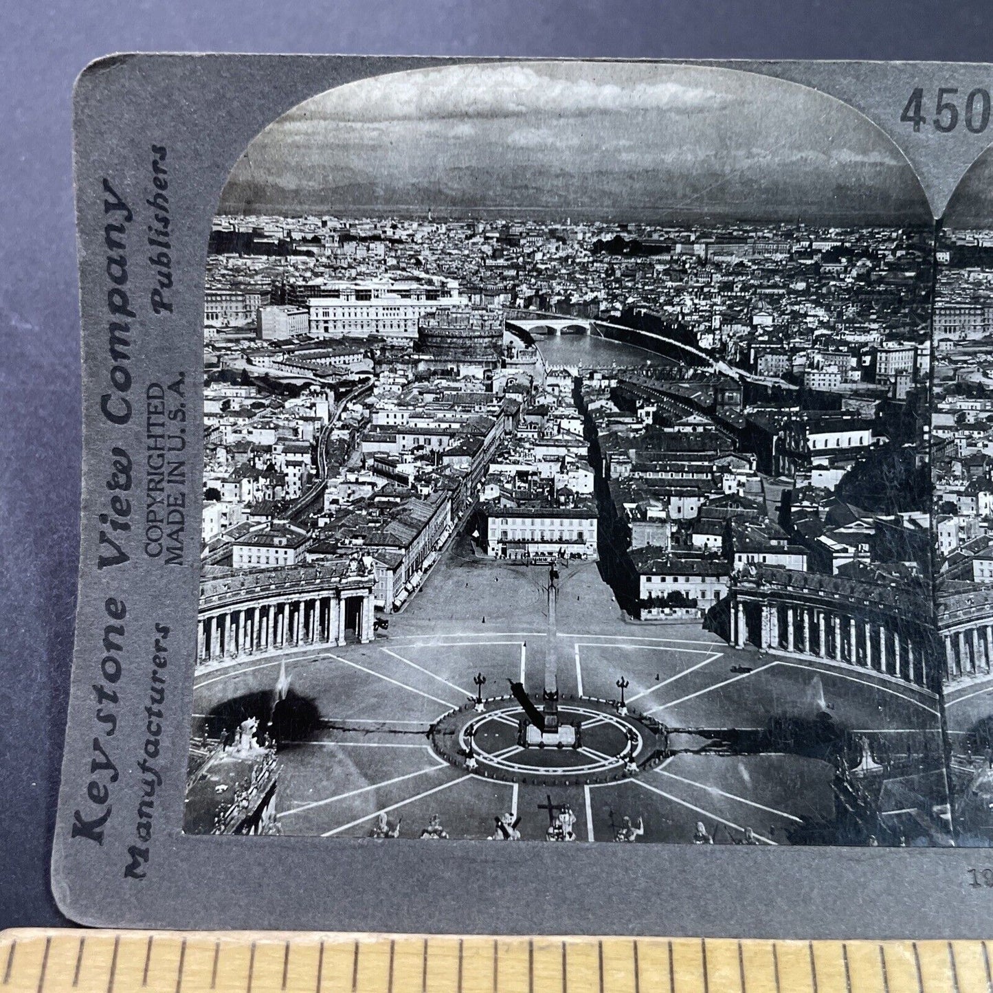 Antique 1910s City Center Of Rome Italy Stereoview Photo Card P3729