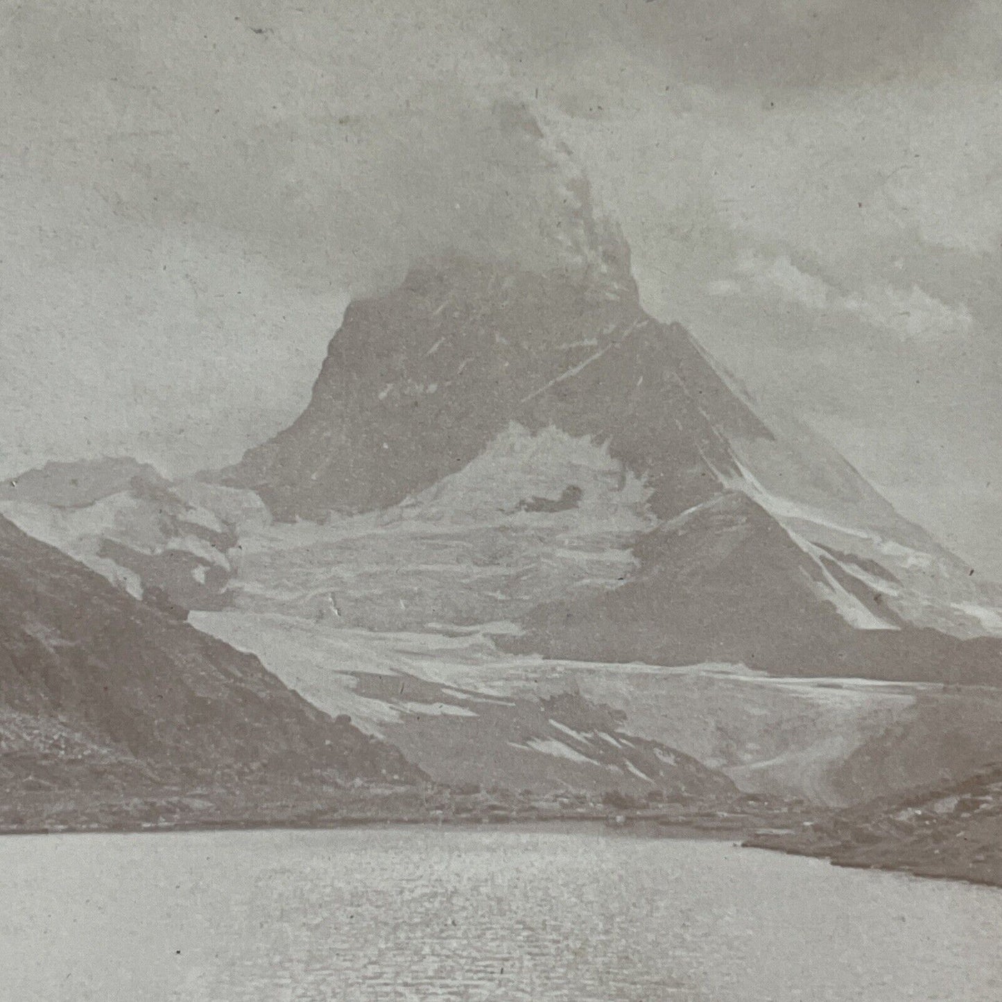 Antique 1901 Matterhorn Switzerland Swiss Alps Stereoview Photo Card P4492