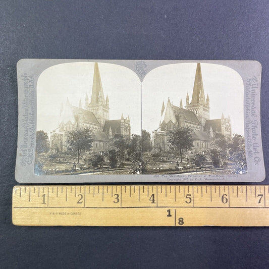 Trondheim Church Cathedral Norway Stereoview C.H. Graves Antique c1907 Y2189