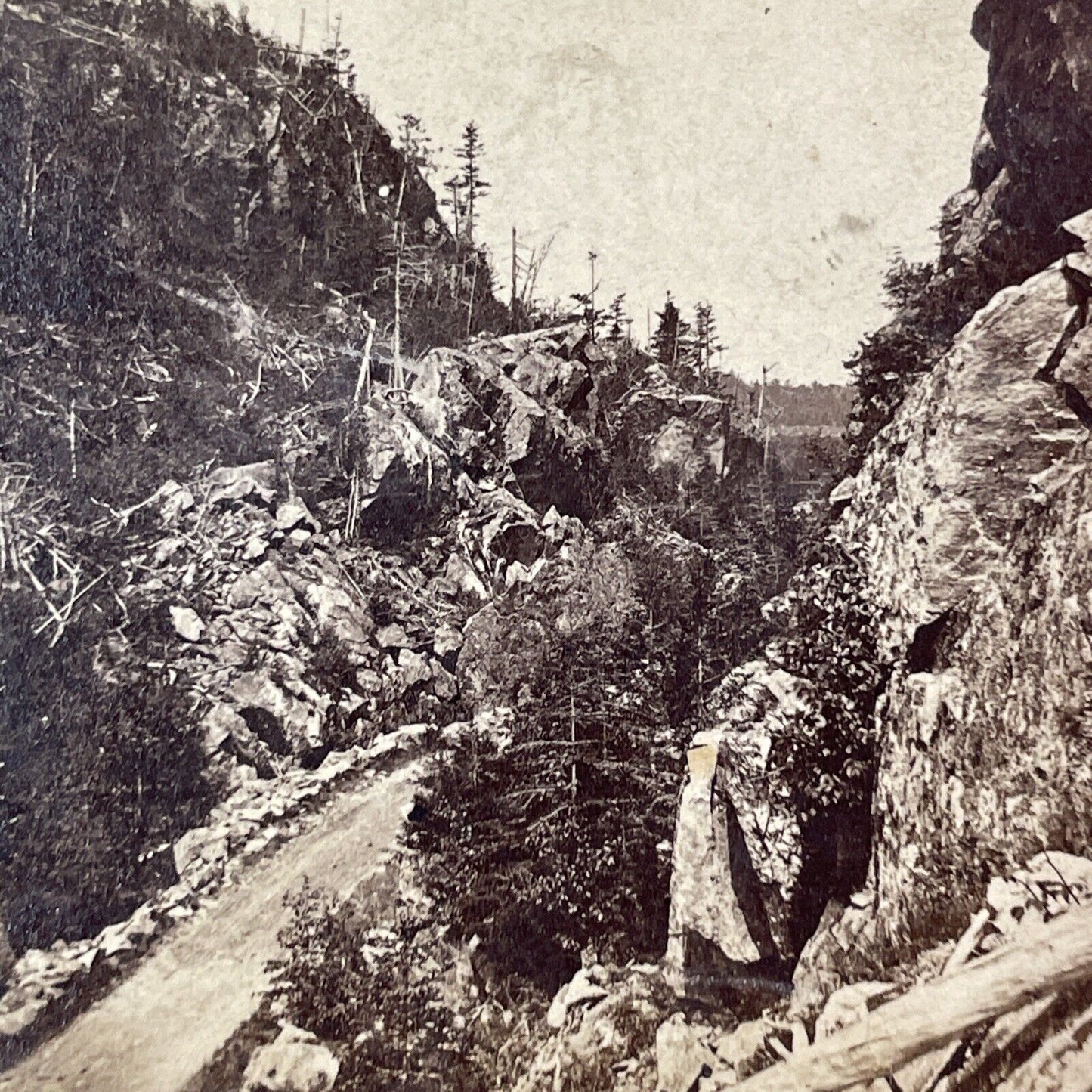 Crawford Notch New Hampshire Stereoview Photo NW Pease Antique 1874 X869