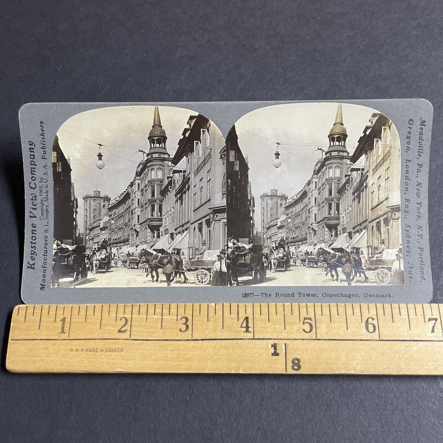 Antique 1901 Main Street In Copenhagen Denmark Stereoview Photo Card P4208