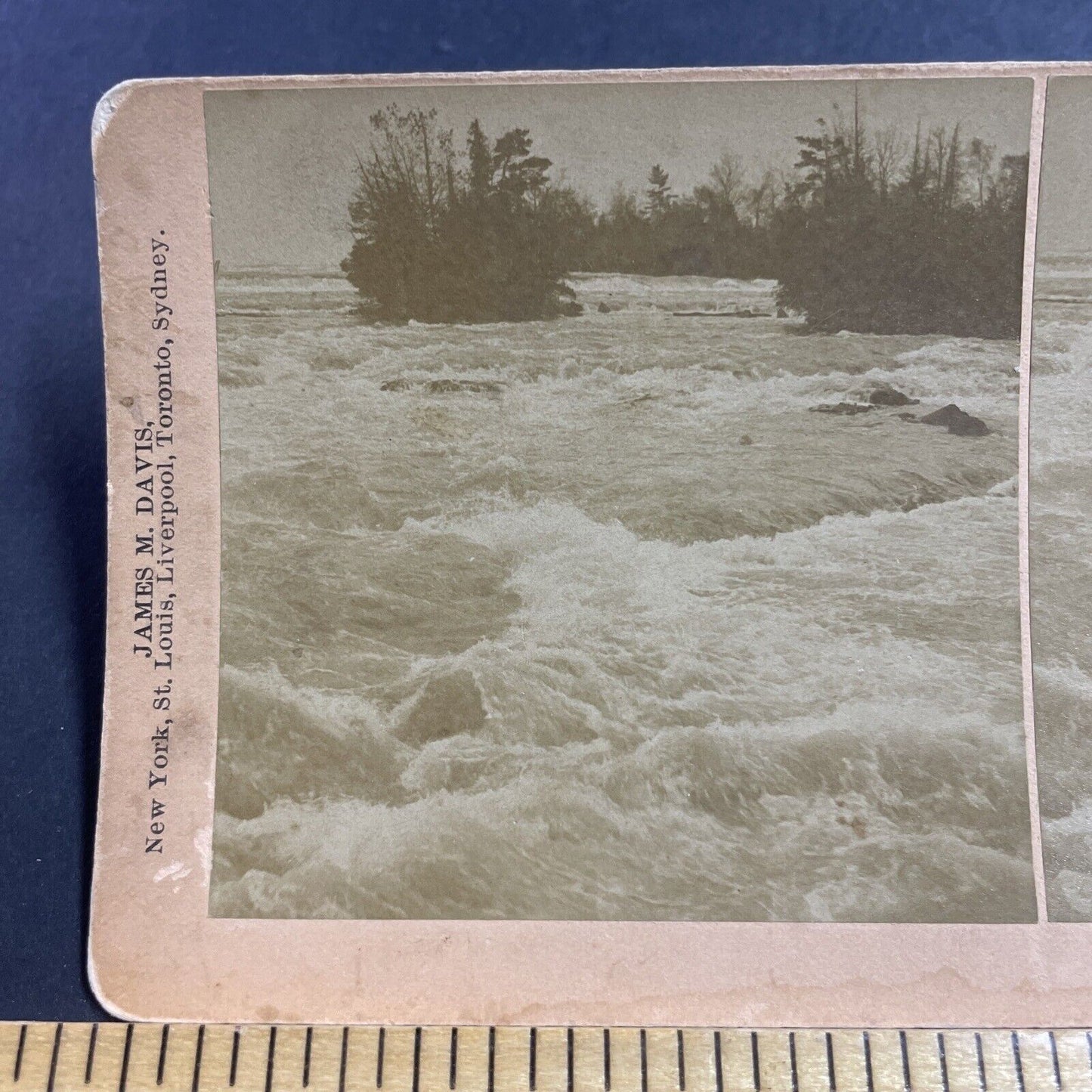 Antique 1893 Rapids At The Top Of Niagara Falls Stereoview Photo Card P1980-19