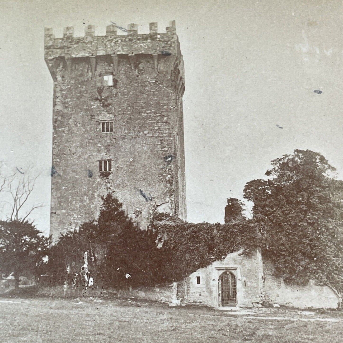 Blarney Stone Castle Cork Ireland Stereoview BW Kilburn Antique c1877 X3831