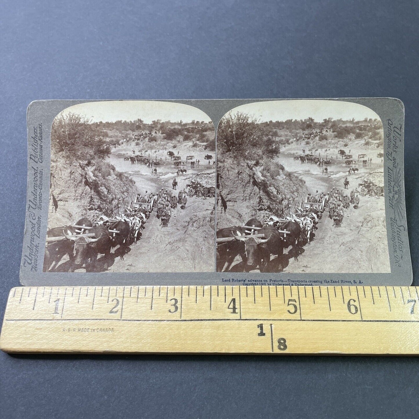 Antique 1901 British Army Advance Boer War Pretoria Stereoview Photo Card P3063