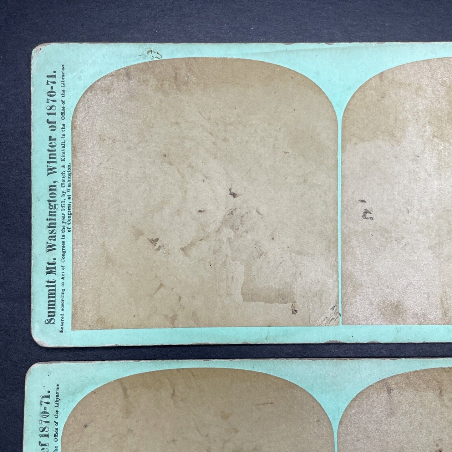 Lot Of 3 Antique Overexposed 'Blank' Stereoview Photo Cards From 1871 P580-116