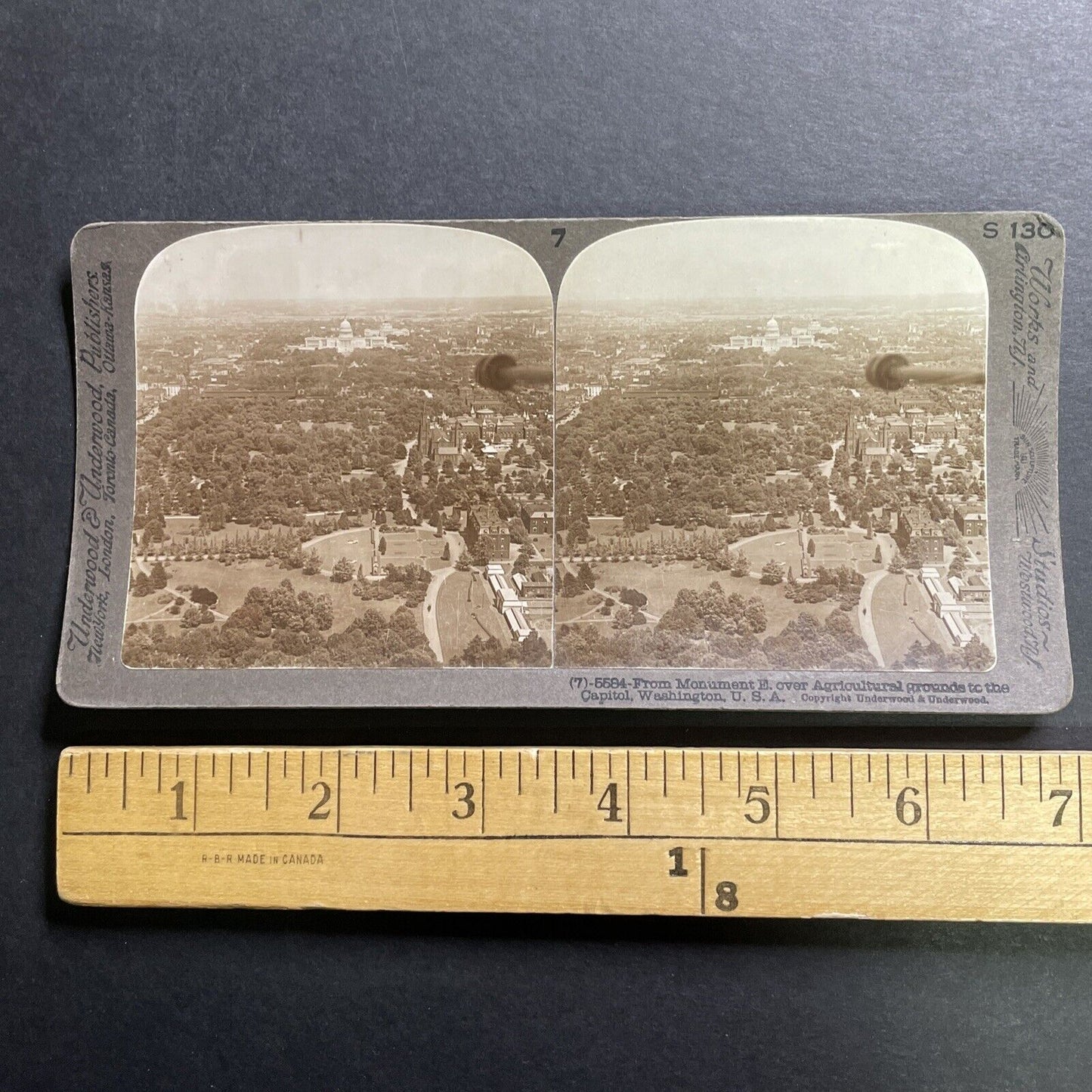 Antique 1905 Washington DC Birdseye View Stereoview Photo Card P1398