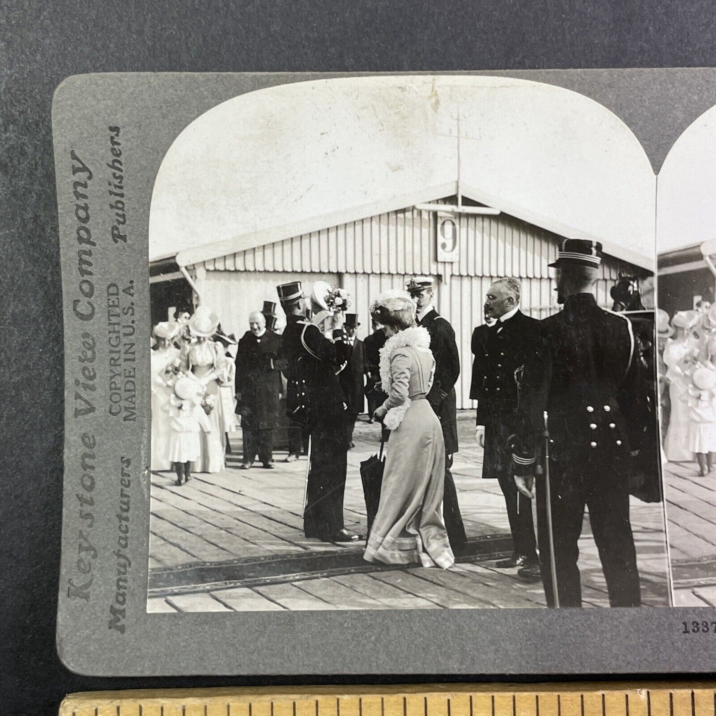 King Haakon VII and Queen Maud of Norway Stereoview Antique c1905 Y1368