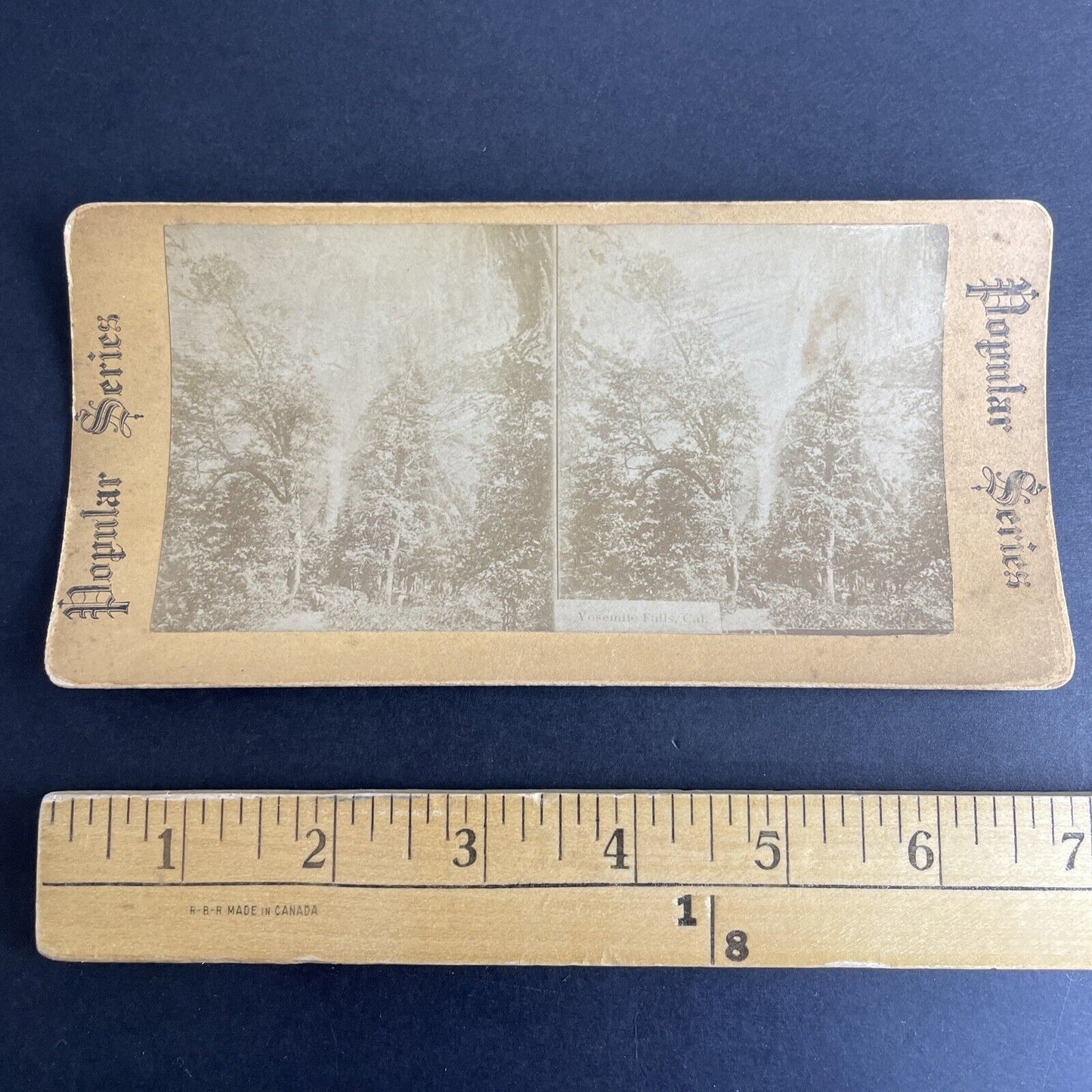 Antique c1870s Yosemite Falls California Stereoview Photo Card P1034