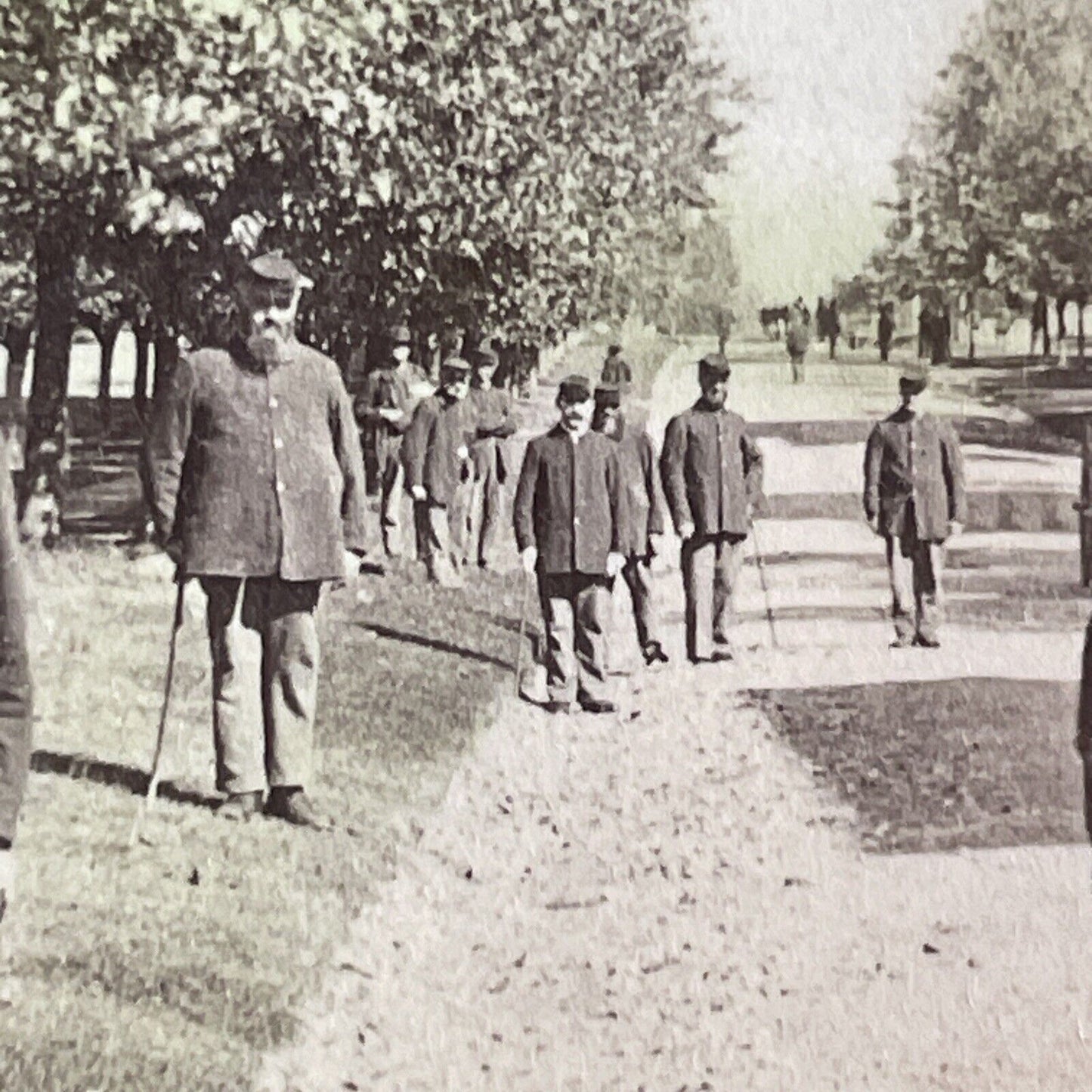 Union Civil War Veterans in Uniform Stereoview Dayton Ohio c1884 X3850