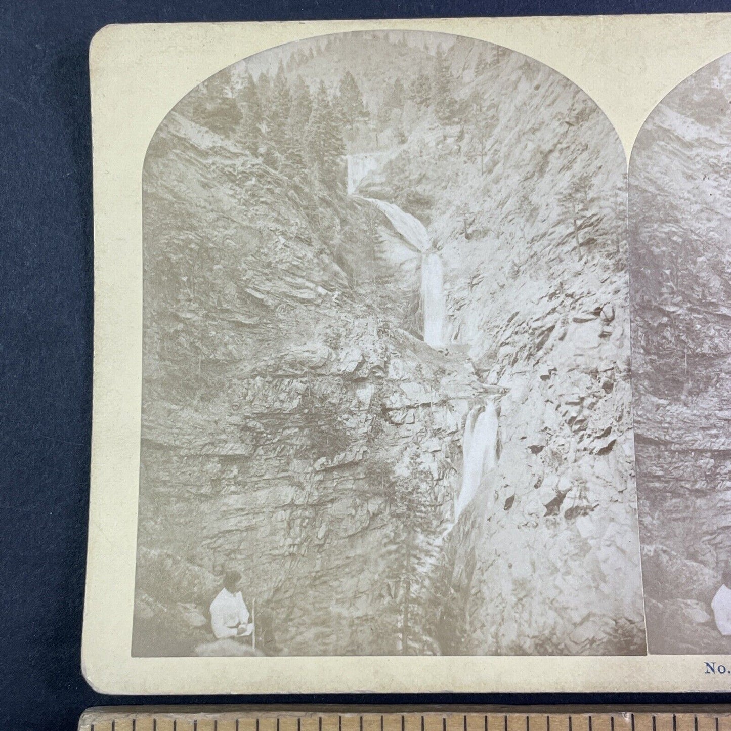 Seven Falls Cheyenne Canon Colorado Stereoview Antique c1877 Y2276