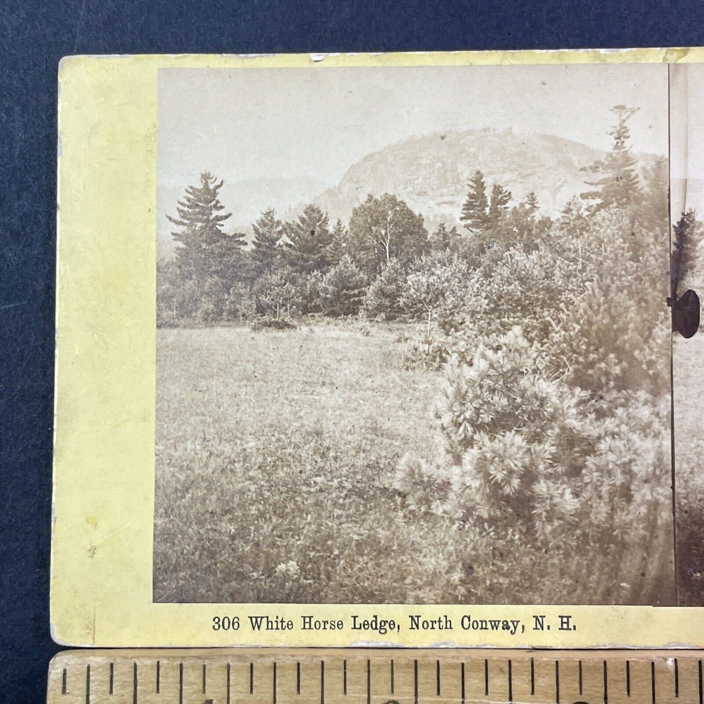 White Horse Ledge North Conway NH Stereoview Edward Bierstadt Antique c1870 X974