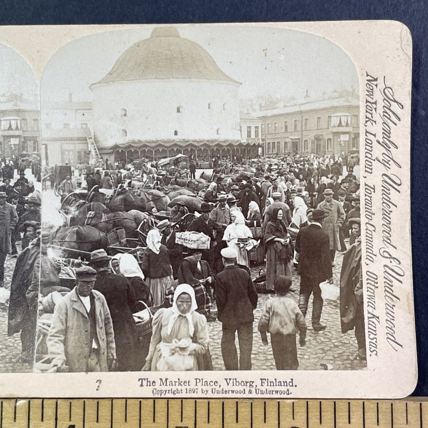 Fish Market In Viborg Finland Stereoview Underwood Antique 1897 X3544