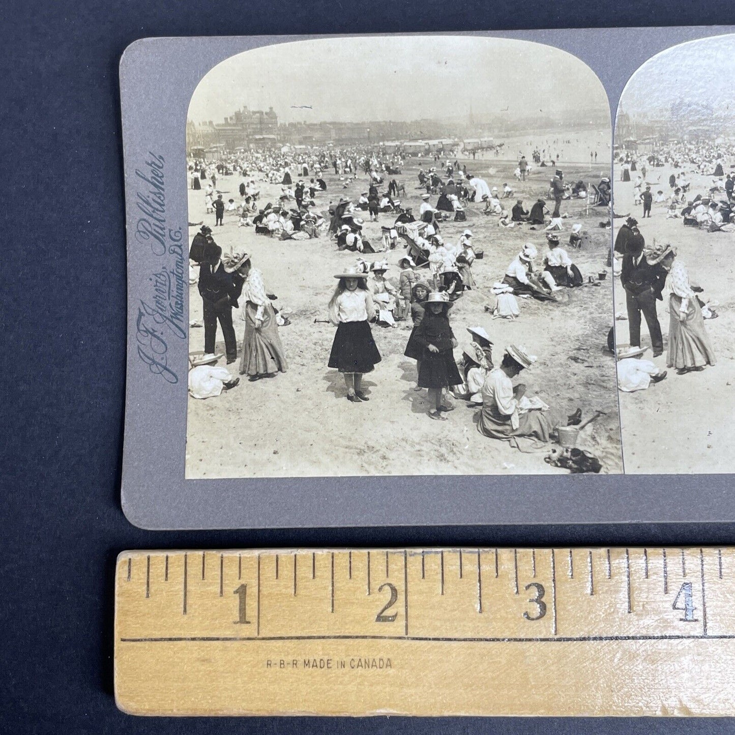 Antique 1880's Beach Attire In The 1800's Stereoview Photo Card PC805