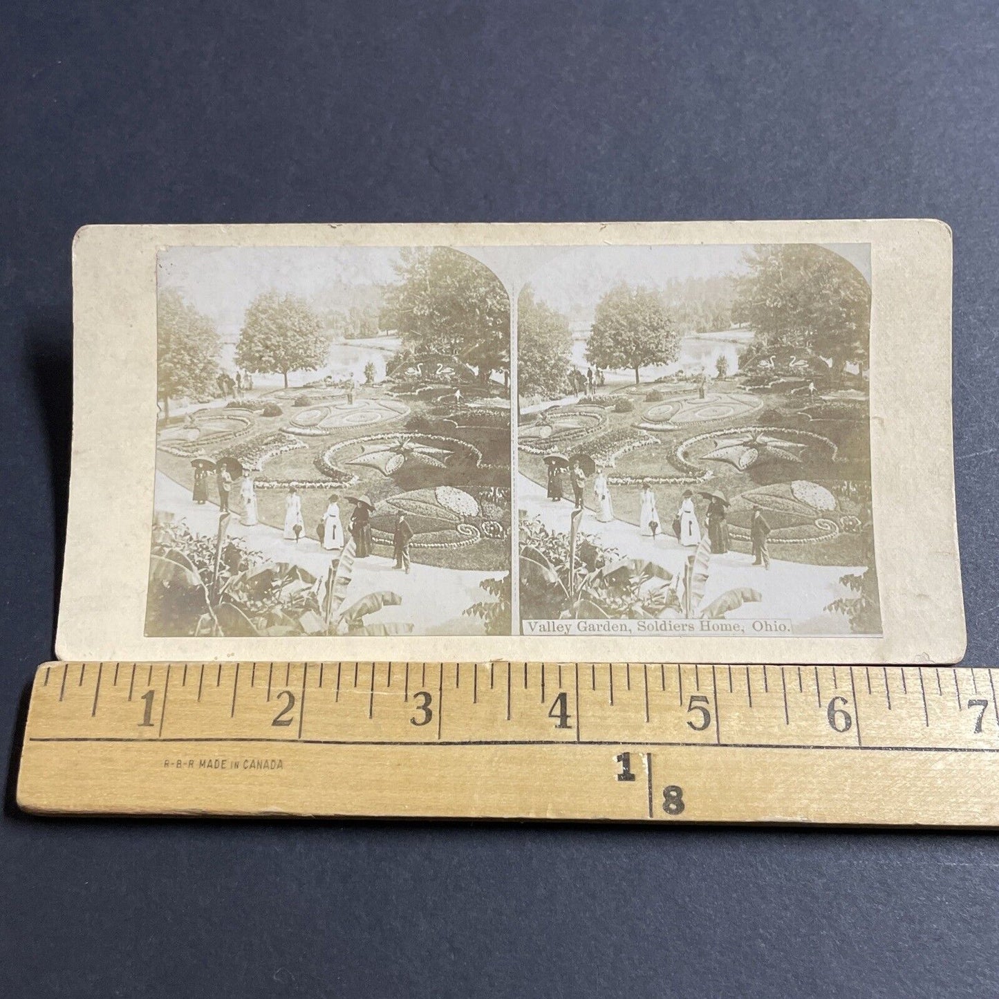 Antique 1880s Soldiers Home Gardens In Ohio Stereoview Photo Card P5512