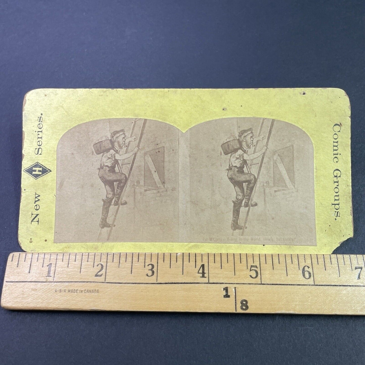 Antique 1870s Patrick McCarty Comic Strip Cartoon Stereoview Photo Card P3355